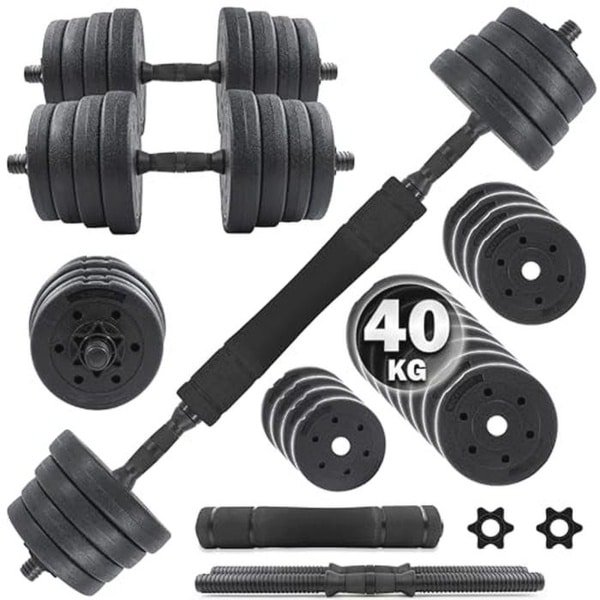 Verstelbare Dumbbell- en Barbellset 2-in-1 30kg / 40kg voor Krachttraining en Fitness (Home Gym)