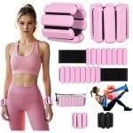 Verstelbare Enkelgewichten - Polsgewichten Set - Sport Krachttraining - Comfortabel Siliconen - 2 x 1 Pond - Roze
