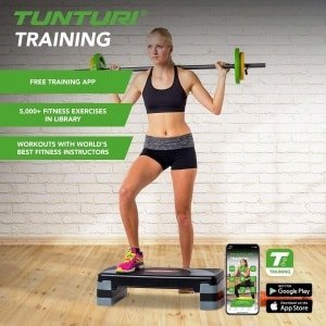 Verstelbare Fitness Stepper voor Aerobics, Krachttraining en Revalidatie - Antislip Oppervlak - Gratis Fitness App