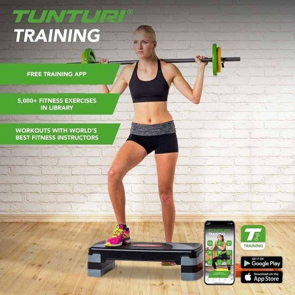 Verstelbare Fitness Stepper voor Aerobics, Krachttraining en Revalidatie - Antislip Oppervlak - Gratis Fitness App