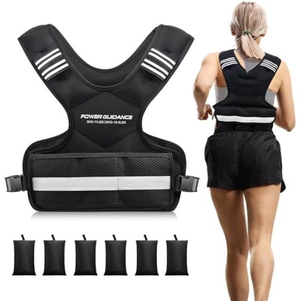 Verstelbare Gewichten Vest 5-9 kg / 9-14 kg met Reflecterende Strepen | Hardloopvest & Trainingsvest voor Krachttraining, Joggen | Ademend Ontwerp voor Mannen en Vrouwen