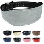 Verstelbare Gewichthefriem voor Krachttraining en Bodybuilding - Comfortabele Fitnessriem voor Deadlift en Kniebuigingen, Grijs-Nubuck S