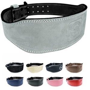 Verstelbare Gewichthefriem voor Krachttraining en Bodybuilding - Comfortabele Fitnessriem voor Deadlift en Kniebuigingen, Grijs-Nubuck S