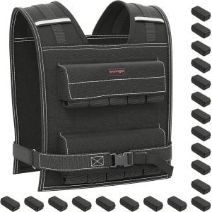 Verstelbare Gewichtsvest 20 kg - Looptraining, Krachttraining, Reflecterend - Zwart