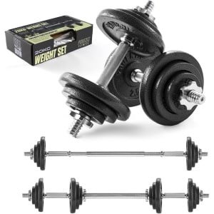 Verstelbare Halter en Barbell Set 20kg of 30kg Gietijzer | Krachttraining & Fitness Gewichten Thuis