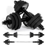 Verstelbare Halterset 2-in-1 met Verbindingsstang - Complete Dumbbell Set & Barbell voor Krachttraining