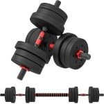 Verstelbare Halterset 20 kg Krachttraining - Kort en Lang Dumbbells voor Thuis