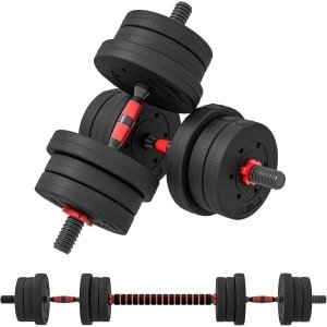 Verstelbare Halterset 20 kg Krachttraining - Kort en Lang Dumbbells voor Thuis