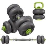 Verstelbare Halterset 20KG en 25KG voor Krachttraining met Connector, Geschikt als Barbell en Kettlebell