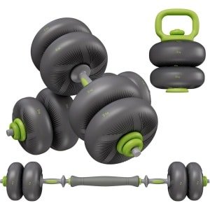 Verstelbare Halterset 20KG en 25KG voor Krachttraining met Connector, Geschikt als Barbell en Kettlebell