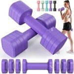 Verstelbare Halterset 4-in-1 voor Dames, 0.9kg tot 2.3kg per Halter, Compacte Gewichten voor Krachttraining Thuis