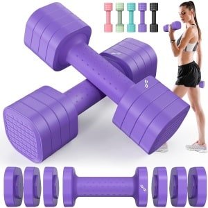Verstelbare Halterset 4-in-1 voor Dames, 0.9kg tot 2.3kg per Halter, Compacte Gewichten voor Krachttraining Thuis