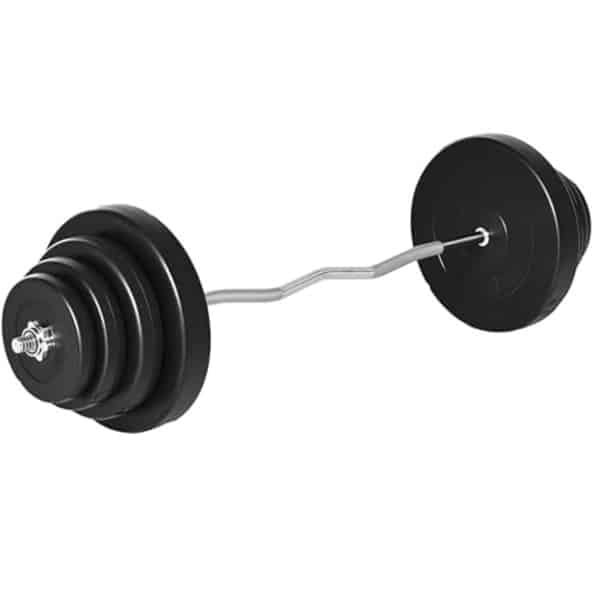 Verstelbare Halterset met W-vormige Handgrepen voor Krachttraining - 70 kg Metaal Zwart