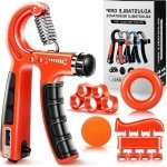 Verstelbare Handversterker Set voor Krachttraining van Polsen, Vingers en Onderarmen (5-60kg) met Weerstandsysteem en Handgripper