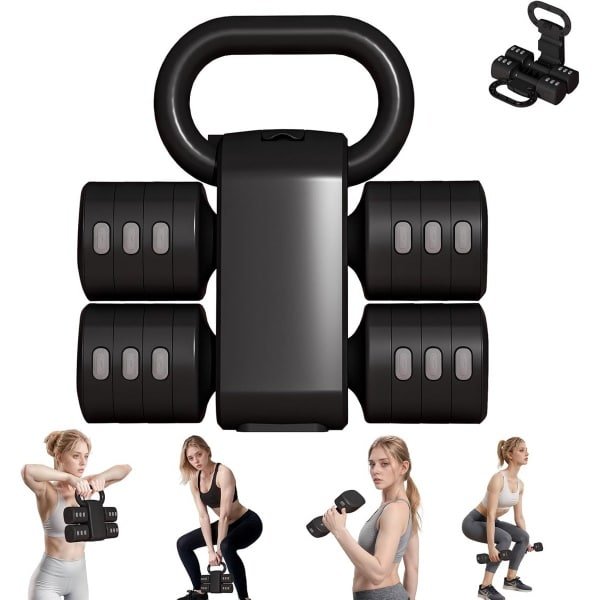Verstelbare Kettlebell Set 4-in-1 (2,5 kg tot 5,5 kg) voor Krachttraining Thuis