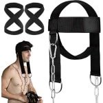 Verstelbare Nektrainer Riem met Gevoerde Band en Ketting - Krachttraining voor Neuspieren en Gewichtheffen