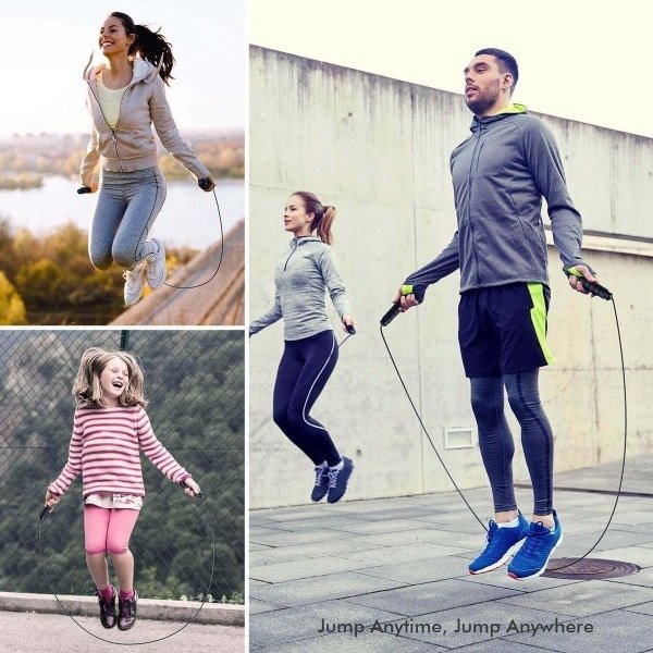 Verstelbare Springtouw voor Fitness en Cardio, Verstelbare Lengte, Ergonomische Handgrepen voor Thuis en Sportschool