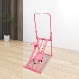 Verstelbare Trapstepper - Thuis Fitnessapparaat - Cardio Training - Verstelbare Leuning - 77x50x140cm - Roze