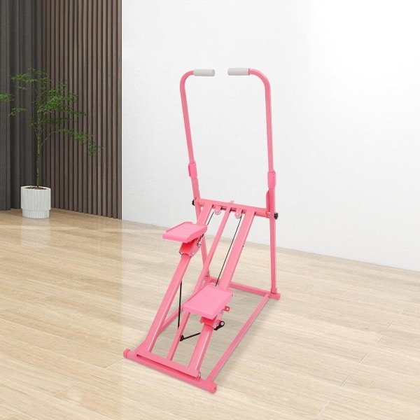 Verstelbare Trapstepper - Thuis Fitnessapparaat - Cardio Training - Verstelbare Leuning - 77x50x140cm - Roze