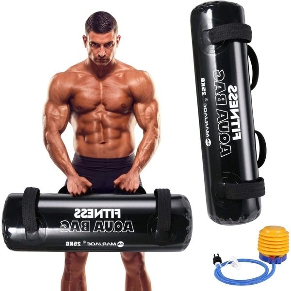 Verstelbare Watergewicht Trainingszak van 25 kg, Alternatieve Aqua Bag met Voetpomp, Ideaal voor Thuis Krachttraining en Powerlifting Oefeningen