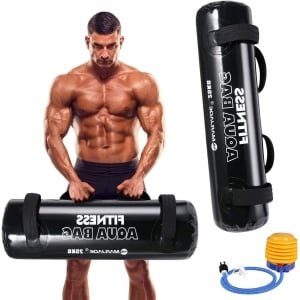 Verstelbare Waterzak voor Gewichtheffen, 25 kg Zandzak, Alternatieve Aqua Bag met Voetpomp voor Thuis Krachttraining en Powerlifting Oefeningen