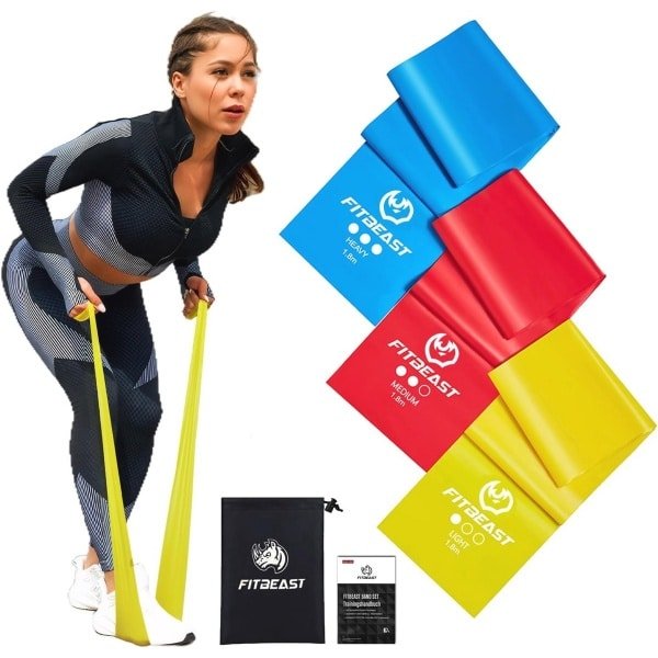 Verstelbare Weerstandsbanden Set - 3-delige Set met Meerdere Weerstandsniveaus voor Krachttraining, Pilates en Yoga