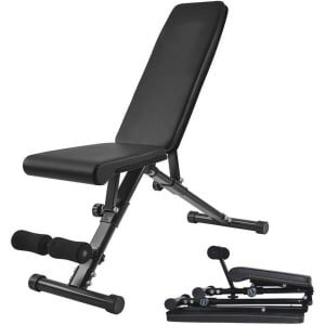 Verstelbare fitnessbank voor thuistraining - opvouwbare halterbank voor krachttraining en multi-positie oefeningen