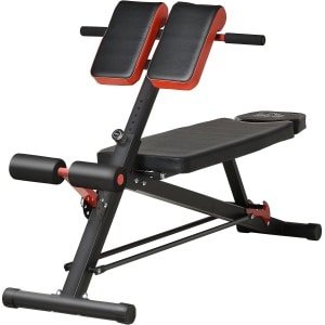 Verstelbare halterbank fitnessbank multifunctioneel ROLIPO - buiktrainer trainingsbank voor thuis - inklapbare weight bench met rugleuning verstelbaar - krachttraining bank voor borst rug benen - fitness bench staal zwart - 64 x 146 x 73,5-85 cm