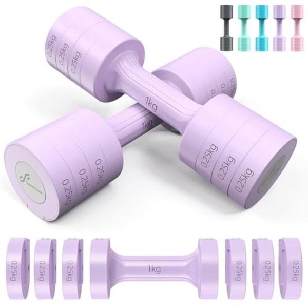 Verstelbare halters handgewichten set 0,9-2,2 kg elk/1,8-4,5 kg paar voor krachttraining en workouts thuis