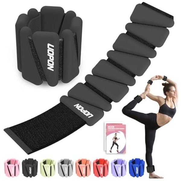 Verstelbare pols- en enkelgewichten set van 2 voor dames - perfect voor yoga, pilates en cardio