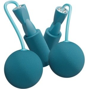 Verzwaard springtouw - Geschikt voor zowel thuis als in de sportschool - Draadloos springtouw - Touwtje springen - Ideaal voor Cardio en Afvallen - Blauw - De bal heeft een diameter van 7,5 cm