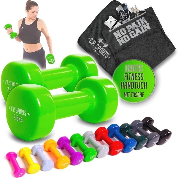 Vinyl Dumbbells met Grip voor Krachttraining - Gewichten van 0,5 kg tot 10 kg