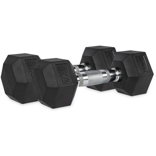 VirtuFit Hexa Dumbbell Pro Set - 2 x 9 kg - Hexagon Dumbbell - Duurzaam en Slijtvast - Krachttraining - Gewicht - CrossFit & Fitness - Geschikt voor Beginners en Professionals - Set van 2