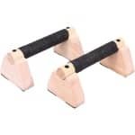 Vloerpompstangen - Opdrukbeugels - Krachttraining - Ergonomische houten grepen - 20 cm