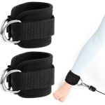 Voetlussen Set - Kabel Trekkoord - Krachttraining Benen - Dubbele D-ringen - 19x9x0.9 cm - Zwart