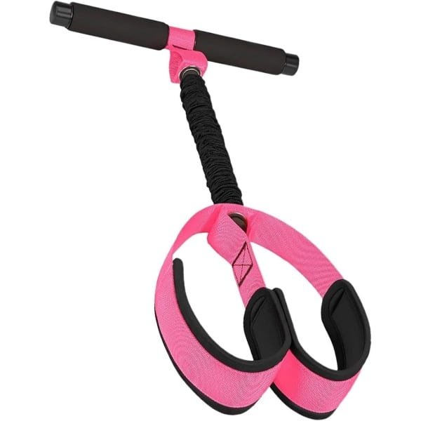 Voetpedaal weerstandsband - Elastisch fitnessapparaat - Krachttraining thuis - Versterkte elastische banden - 62 cm - Hot Pink