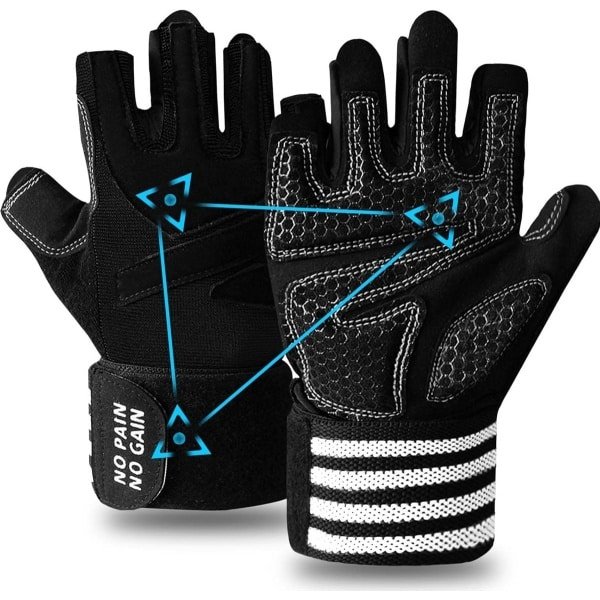 Volledige Vinger Fitnesshandschoenen XL met Lange Polssteun voor Gewichtheffen en Krachttraining