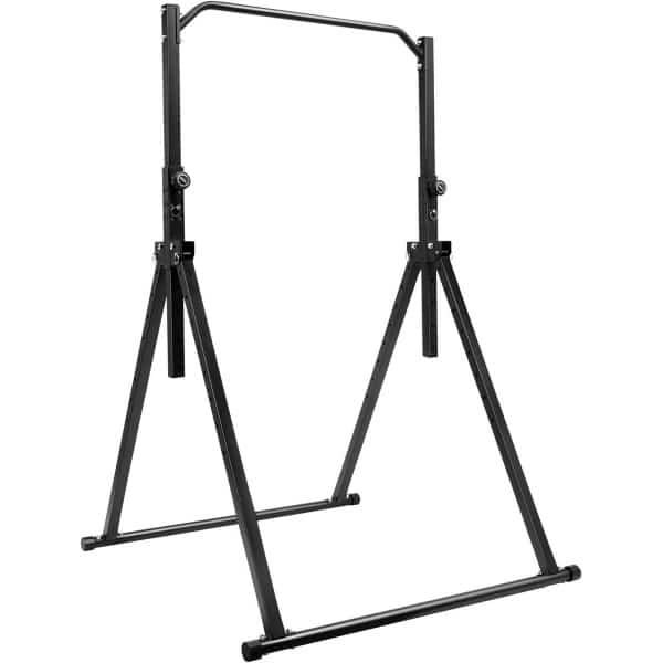 Vrijstaande Optrekstang - Dipstation Fitnessstation - Thuistraining Krachttraining - Verstelbare Hoogte Stabiele Constructie - 200 kg 1.75-2.3 m - Zwart