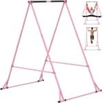 Vrijstaande Pull-up Stang - Power Tower Optrekstang - Thuis Krachttraining - Verstelbaar en Inklapbaar - Tot 250 kg - Roze