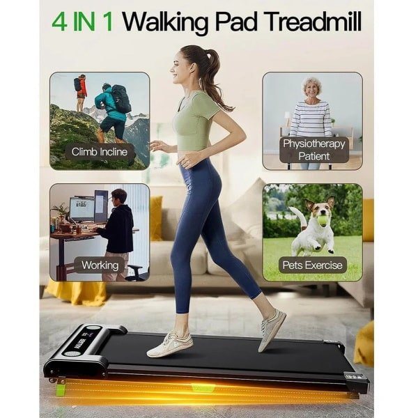 Walking Pad - Loopband - Wandelband - Compact Fitnessapparaat - Verstelbare Helling - Stille 2,5PK Motor - Ruim Loopvlak 40x90 cm