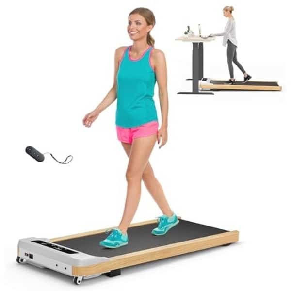 Walking Pad voor Thuis, Elektrische Loopband met Afstandsbediening en Led-Display, Snelheidsbereik 1-6 km/u, Ondersteunt Tot 110 kg, Ideaal voor Kantoor en Thuiswerk