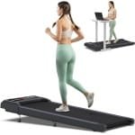 Wandelpad met helling - Slimme loopband voor onder het bureau met spraakbesturing, 6% helling, compatibel met WELLFIT ZWIFT KINOMAP APP voor thuis of kantoor (tot 300 lbs)