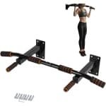 Wandgemonteerde Optrekstang - Dip Station Fitnessrek - Thuis Krachttraining - Versterkte Stabiliteit - Max 200 kg - Zwart