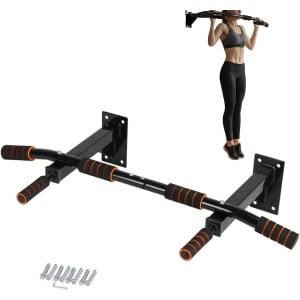 Wandgemonteerde Optrekstang - Dip Station Fitnessrek - Thuis Krachttraining - Versterkte Stabiliteit - Max 200 kg - Zwart