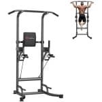Weelora Pull Up Bar - Pull Up Station - Power Tower - Power Rack - Dip Station - Work Out - Buikspieroefeningen - Multifunctioneel - Krachttraining - Voor Thuisgymnastiek - Kleur Zwart