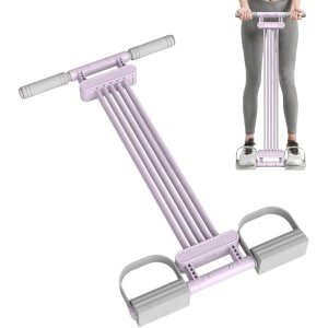 Weerstandsband Pedaal - Fitness Band Set - Thuis Krachttraining - Verstelbare Banden - 56 x 47 cm - Paars