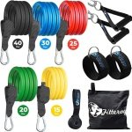 Weerstandsband Set - Fitness Elastiek Set - Thuis Krachttraining - Vijf Stapelbare Spanningen - Multikleurig
