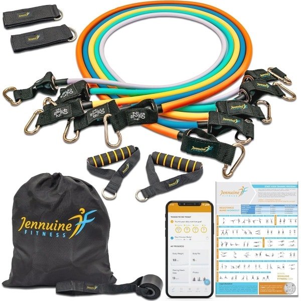 Weerstandsband Set voor Full Body Workout - Krachttraining en Revalidatie - Geschikt voor Thuisgebruik