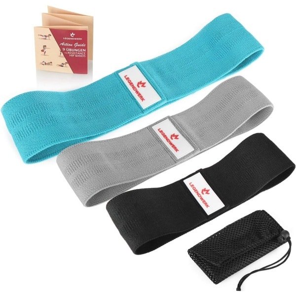 Weerstandsband set voor krachttraining - fitnessbanden met verschillende sterktes - antislip bootybanden