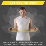 Weerstandsband voor Pilates, CrossFit, Yoga en Fysiotherapie - Gele Latexband Beginnersniveau 1, 45,5 cm, 10 Stuks